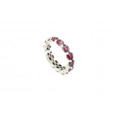 Handcrafted Ring Women's 925 Sterling Silver Band Natural Red Ruby Stones